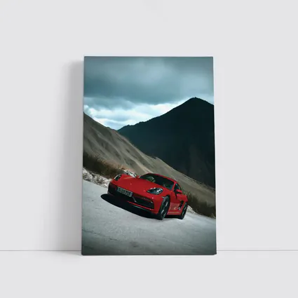 Red Porsche Cayman Mountain Road Drive