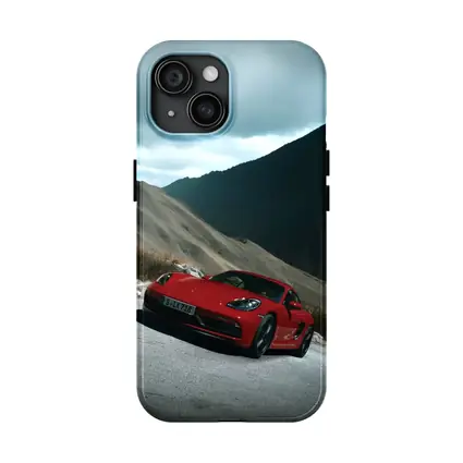 Red Porsche Cayman Mountain Road Drive