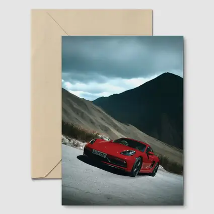 Red Porsche Cayman Mountain Road Drive