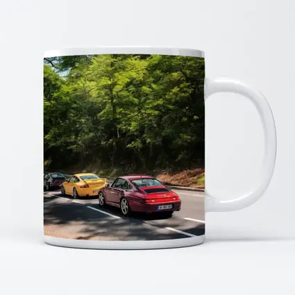 Porsche 911 Cars On Tree Lined Road