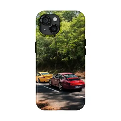 Porsche 911 Cars On Tree Lined Road