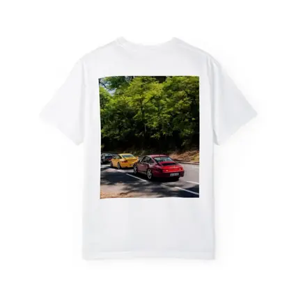 Porsche 911 Cars On Tree Lined Road