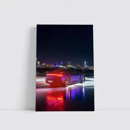 Porsche Taycan Purple Night City Lights