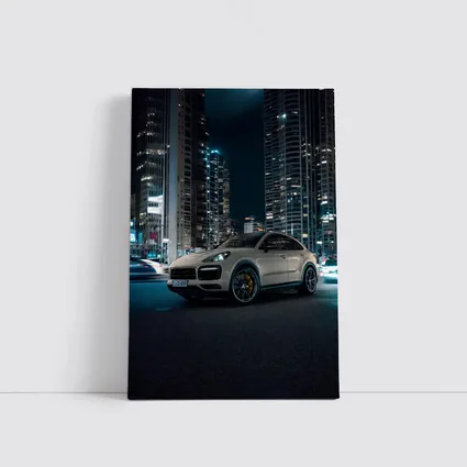 Porsche Cayenne City Night Skyline Shot