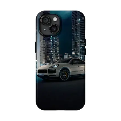 Porsche Cayenne City Night Skyline Shot