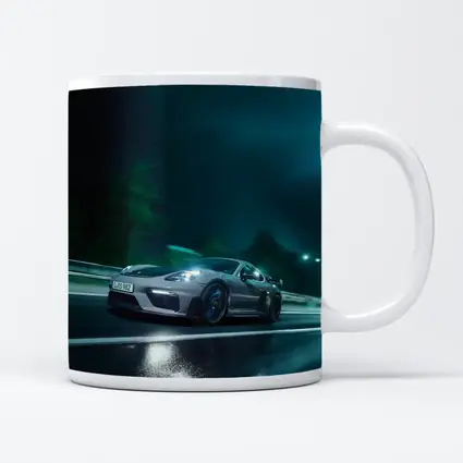 Porsche Cayman GT4 Speeding At Night