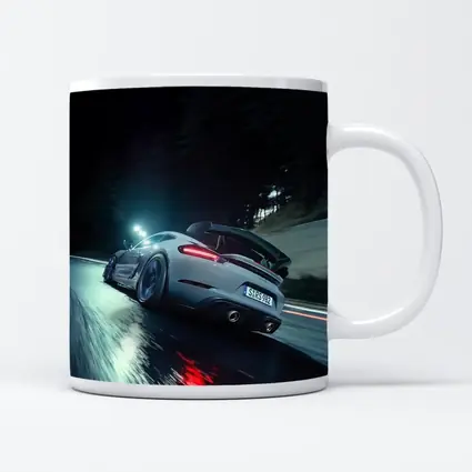 Porsche Cayman Night Wet Road Drive