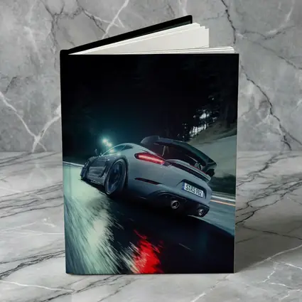 Porsche Cayman Night Wet Road Drive