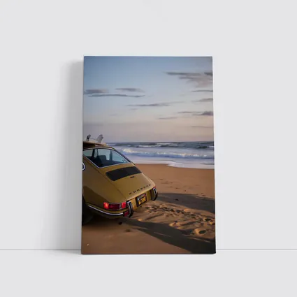 Vintage Porsche 911 Parked On Sandy Beach