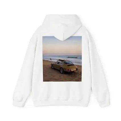 Porsche 911 Classic Gold Car Beach Sunset