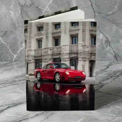 Red Porsche 959 Classic Supercar Urban Setting