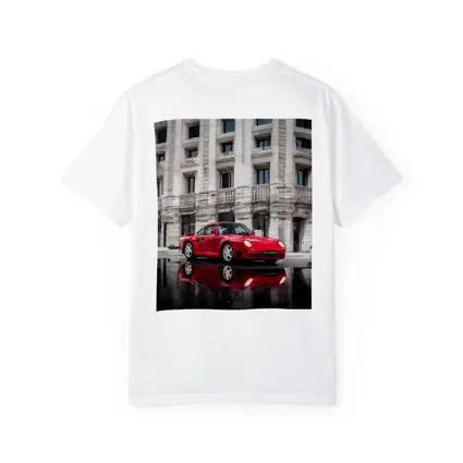 Red Porsche 959 Classic Supercar Urban Setting