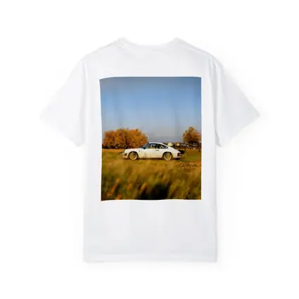 White Porsche 911 Parked in Autumn Field
