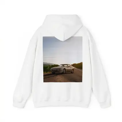 Porsche 944 Silver Coupe Open Road Sunset