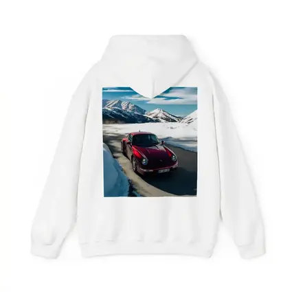 Porsche 911 Red Snow Mountain Road