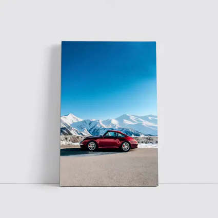 Porsche 911 Red Classic Winter Mountains