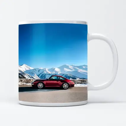 Porsche 911 Red Classic Winter Mountains