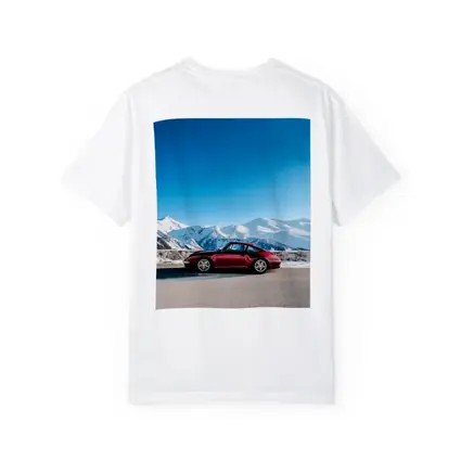 Porsche 911 Red Classic Winter Mountains