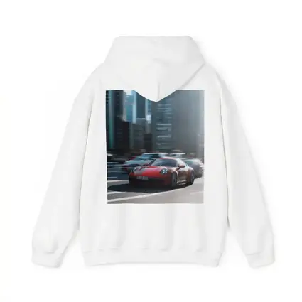 Red Porsche 911 Racing Through City Streets