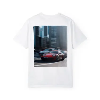 Red Porsche 911 Racing Through City Streets