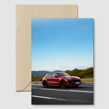 Red Porsche Macan GTS On Open Highway