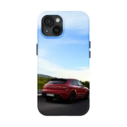 Red Porsche Cayenne Speeding On Open Road