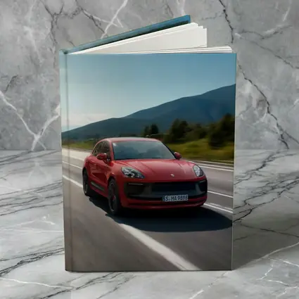 Red Porsche Macan GTS on Mountain Road