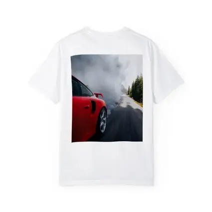 Red Porsche 911 Burnout Forest Road