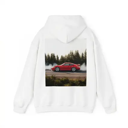Red Porsche 911 Burnout Forest Road