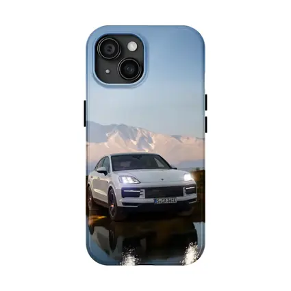 Porsche Cayenne White SUV Mountain Backdrop