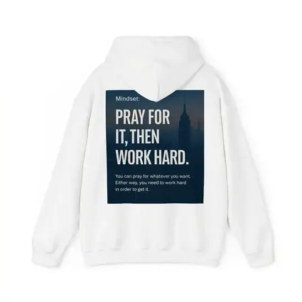 Pray Work Hard Mindset City Skyline