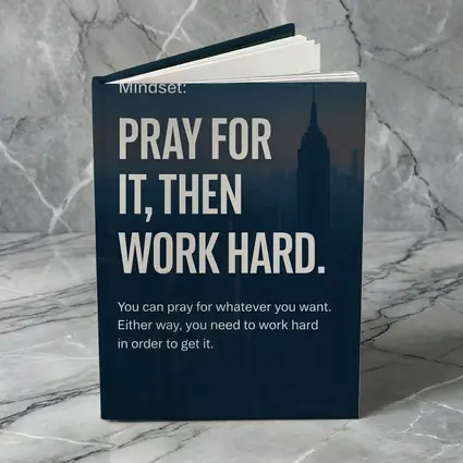 Pray Work Hard Mindset City Skyline