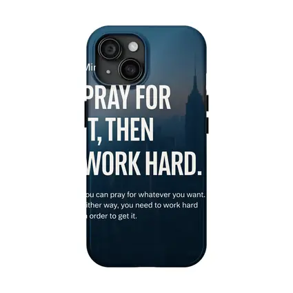 Pray Work Hard Mindset City Skyline