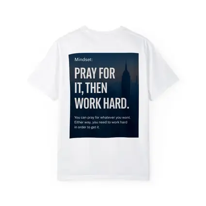 Pray Work Hard Mindset City Skyline