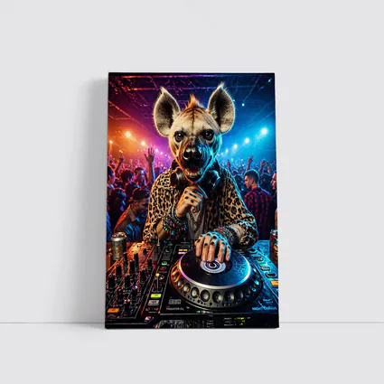 Hyena DJ Spinning Decks At Nightclub