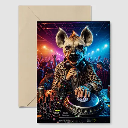 Hyena DJ Spinning Decks At Nightclub