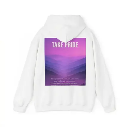 Take Pride Quote Purple Mountain Landscape
