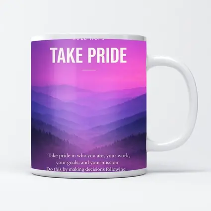 Take Pride Quote Purple Mountain Landscape