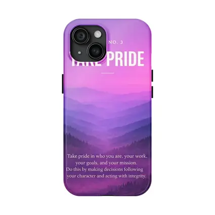 Take Pride Quote Purple Mountain Landscape