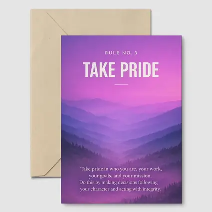 Take Pride Quote Purple Mountain Landscape