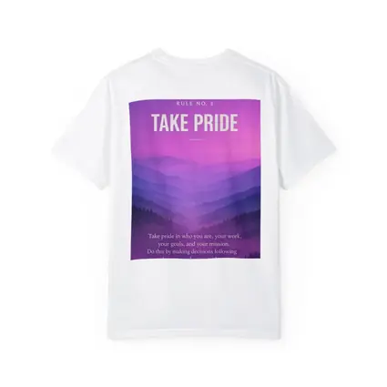 Take Pride Quote Purple Mountain Landscape