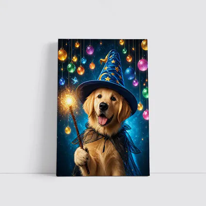 Golden Retriever Wizard Dog Magic Sparkle