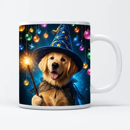 Golden Retriever Wizard Dog Magic Sparkle