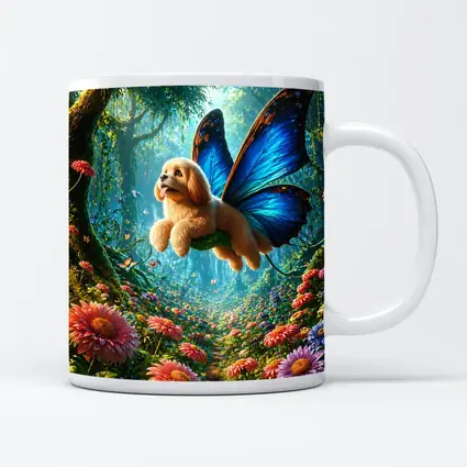 Golden Puppy Butterfly Wings Enchanted Forest