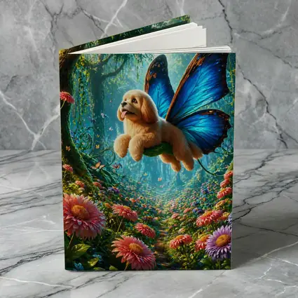 Golden Puppy Butterfly Wings Enchanted Forest