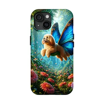 Golden Puppy Butterfly Wings Enchanted Forest