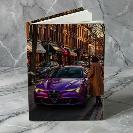 Alfa Romeo Giulia Purple On City Street