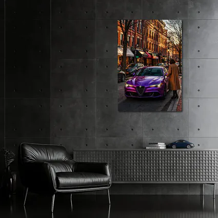Alfa Romeo Giulia Purple On City Street