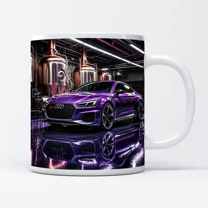 Purple Audi RS5 Inside Industrial Brewery