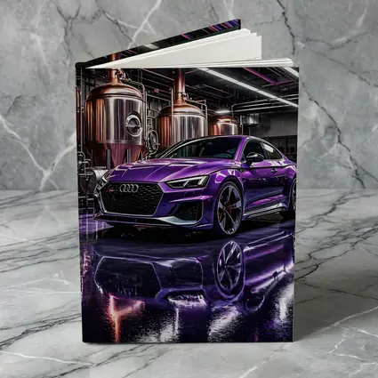 Purple Audi RS5 Inside Industrial Brewery